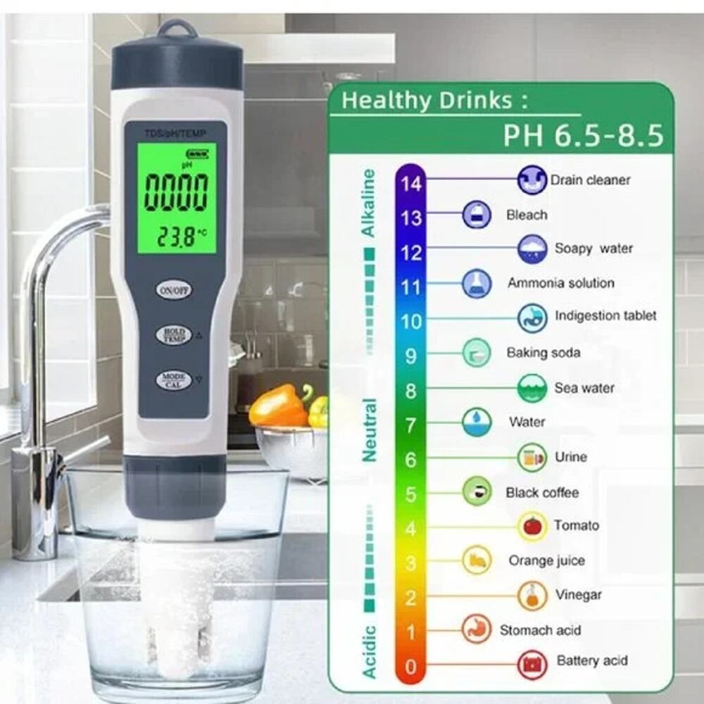 3 in 1 Digital PH Meter with ATC PH Tester, TDS/PH/Temperature Meter - Picture 3 of 6